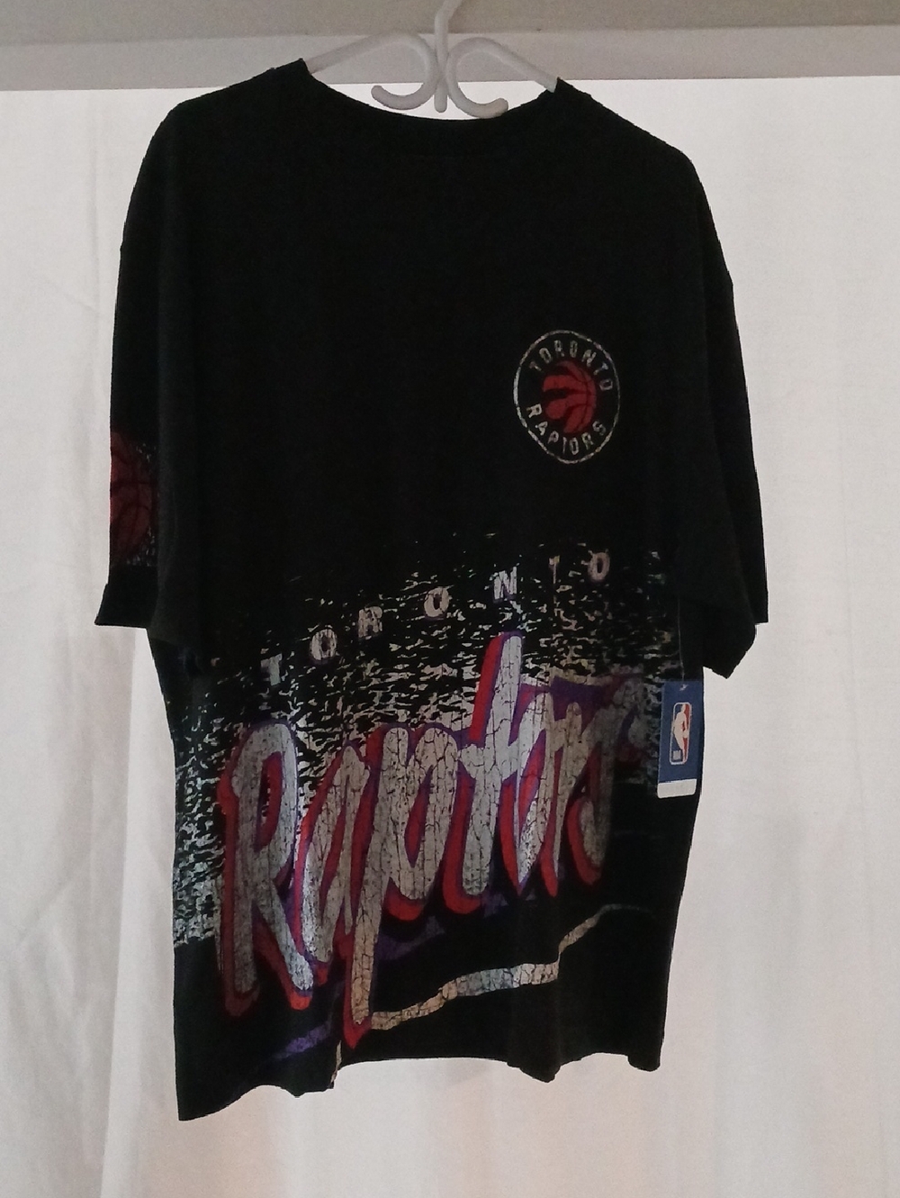 NBA Toronto Raptors Black Graphic Tee with Red Accents